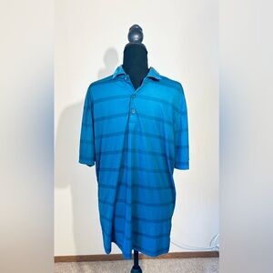 Nike Men's Teal Striped Polo Shirt